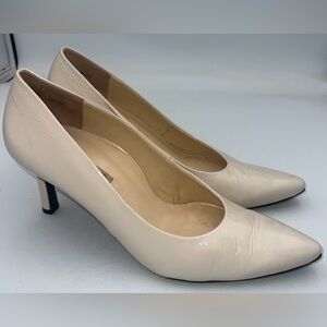 Paul Green Super Soft Pumps Beige Crumpled Patent Leather Women’s Size US 8